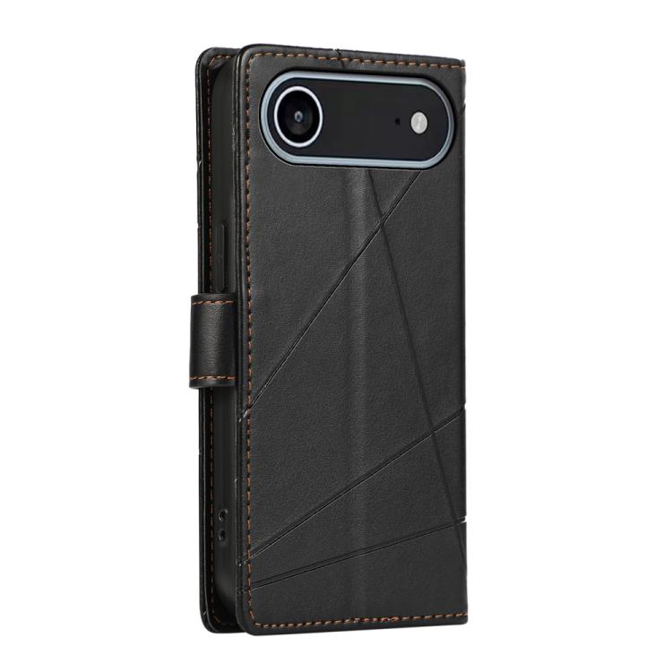 For iPhone Air PU Genuine Leather Texture Embossed Line Phone Case