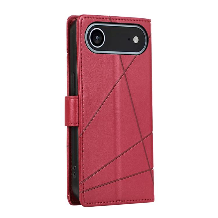 For iPhone Air PU Genuine Leather Texture Embossed Line Phone Case
