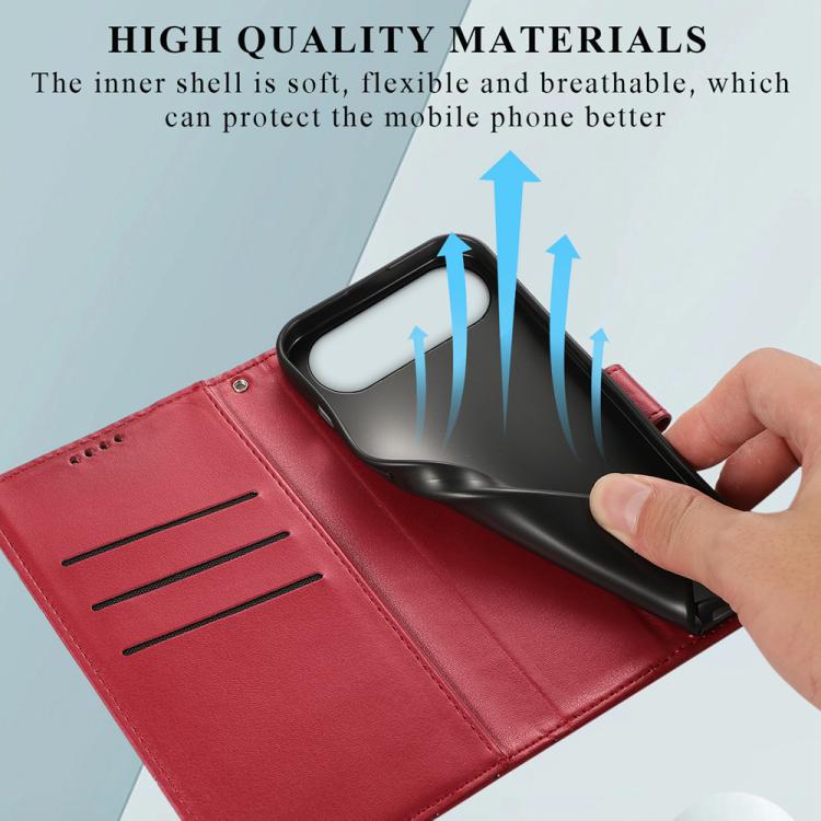 For iPhone Air PU Genuine Leather Texture Embossed Line Phone Case
