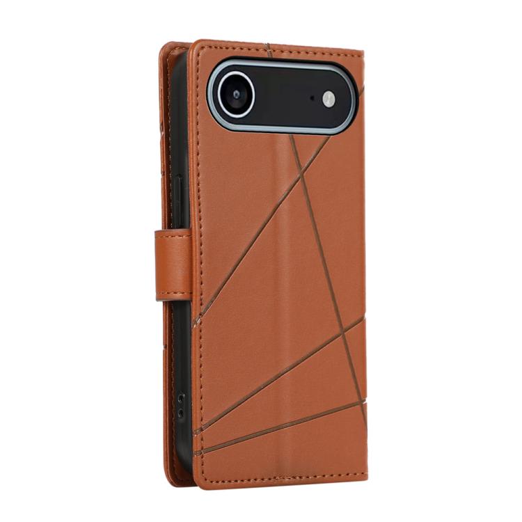 For iPhone Air PU Genuine Leather Texture Embossed Line Phone Case