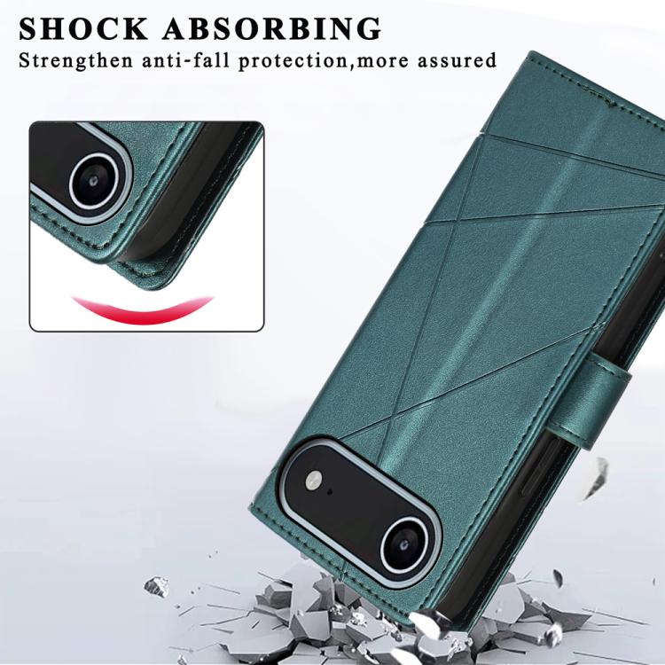 For iPhone Air PU Genuine Leather Texture Embossed Line Phone Case