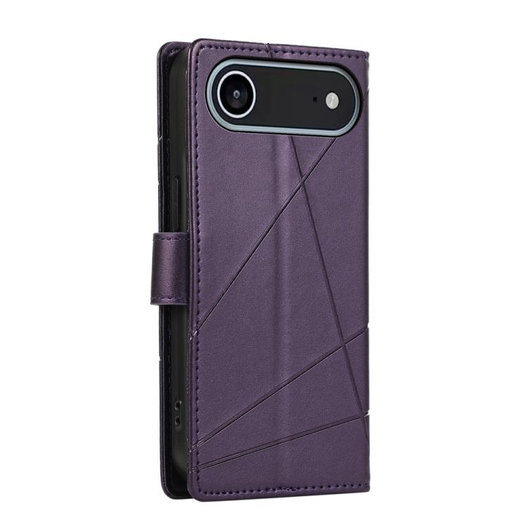 For iPhone Air PU Genuine Leather Texture Embossed Line Phone Case
