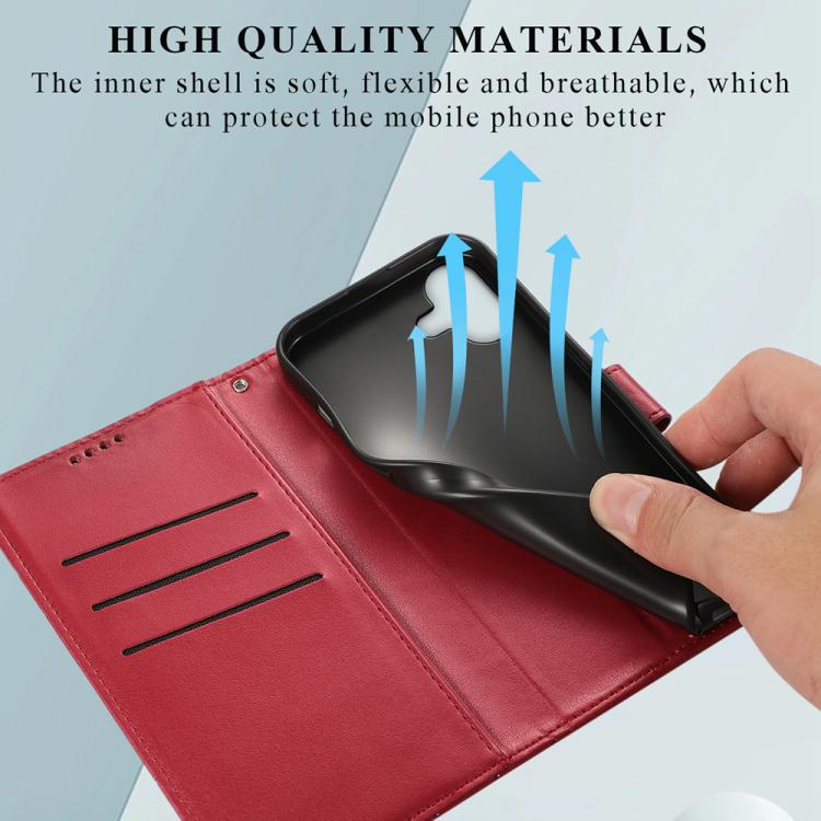 For iPhone 17 PU Genuine Leather Texture Embossed Line Phone Case