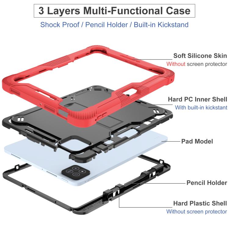 For Xiaomi Pad 7 / 7 Pro Shockproof Silicone Hybrid PC Tablet Case with Holder