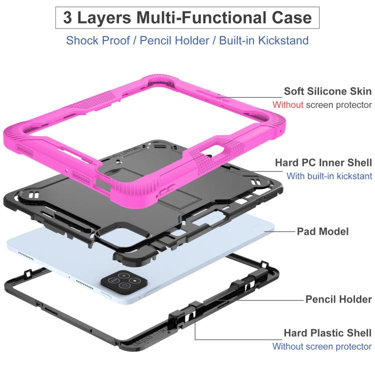 For Xiaomi Pad 7 / 7 Pro Shockproof Silicone Hybrid PC Tablet Case with Holder