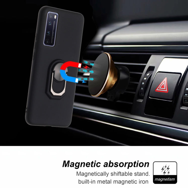 For Huawei nova 7 Pro 5G Black Armor PC + TPU Shockproof Protective Case with Ring Holder(Blue)