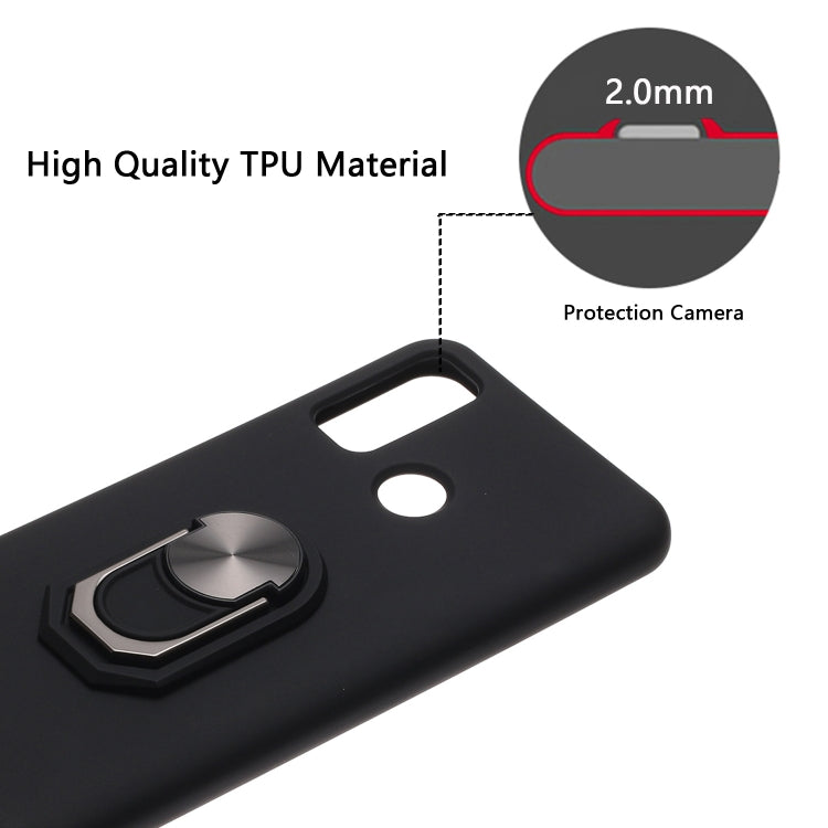 For Huawei P smart 2020 Black Armor PC + TPU Shockproof Protective Case with Ring Holder