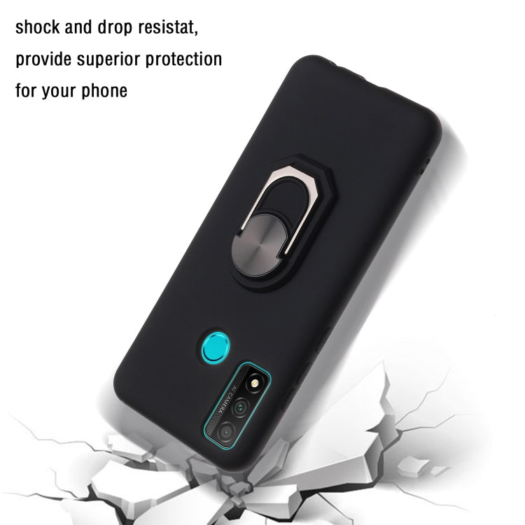 For Huawei P smart 2020 Black Armor PC + TPU Shockproof Protective Case with Ring Holder