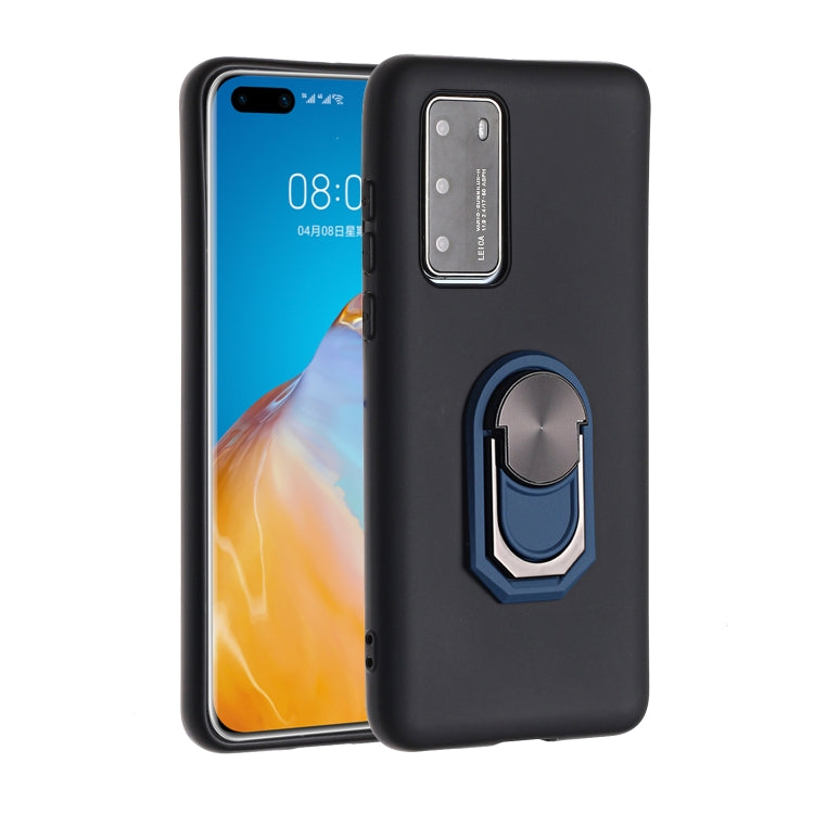 For Huawei P40 Black Armor PC + TPU Shockproof Protective Case with Ring Holder