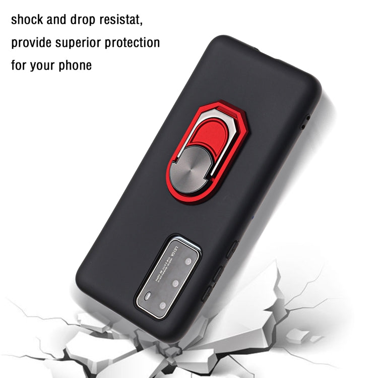 For Huawei P40 Black Armor PC + TPU Shockproof Protective Case with Ring Holder