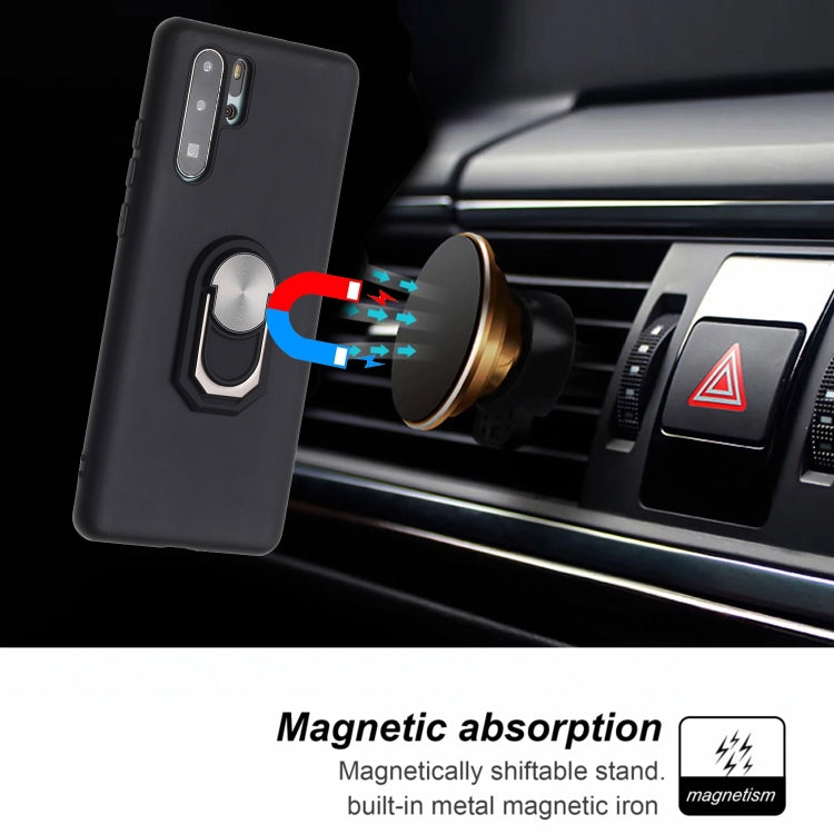 For Huawei P30 Pro Black Armor PC + TPU Shockproof Protective Case with Ring Holder