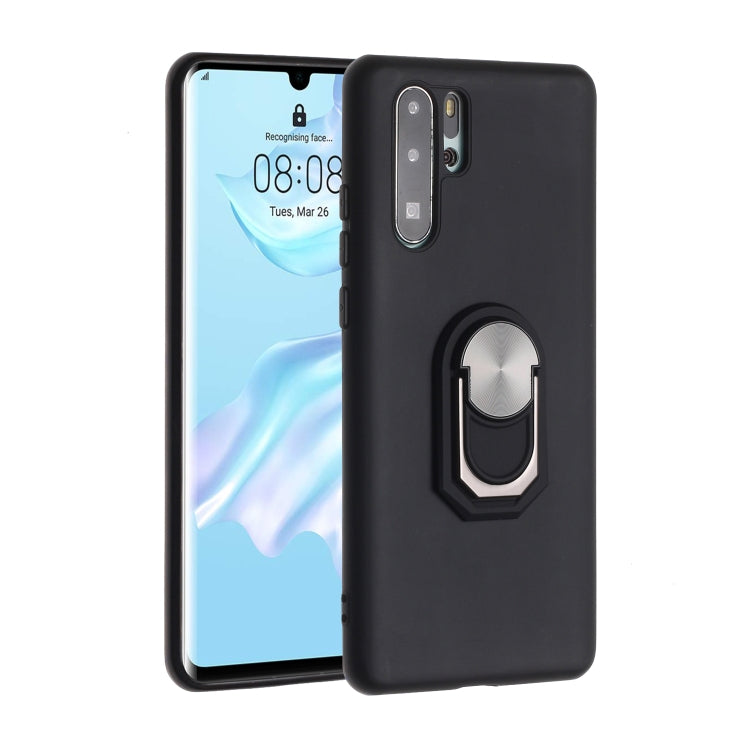 For Huawei P30 Pro Black Armor PC + TPU Shockproof Protective Case with Ring Holder