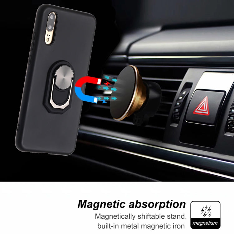 For Huawei P20 Black Armor PC + TPU Shockproof Protective Case with Ring Holder(Red)