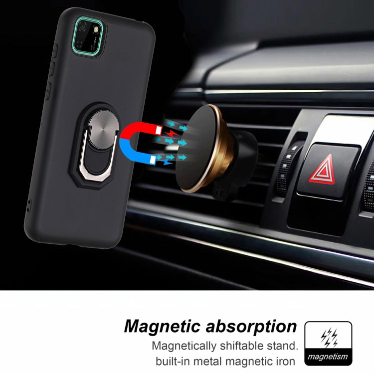 For Huawei Y5p / Honor 9S Black Armor PC + TPU Shockproof Protective Case with Ring Holder(Red)