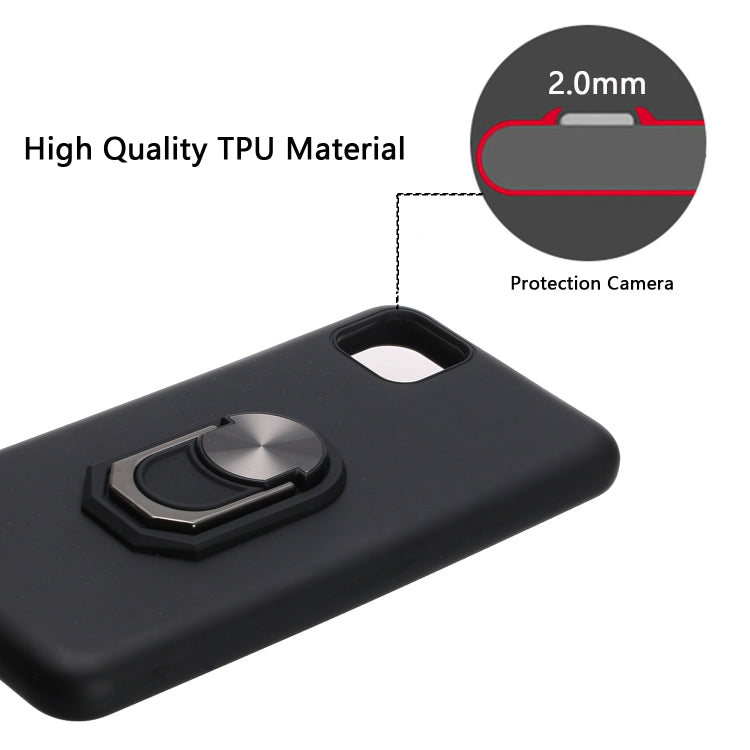 For Huawei Y5p / Honor 9S Black Armor PC + TPU Shockproof Protective Case with Ring Holder(Red)
