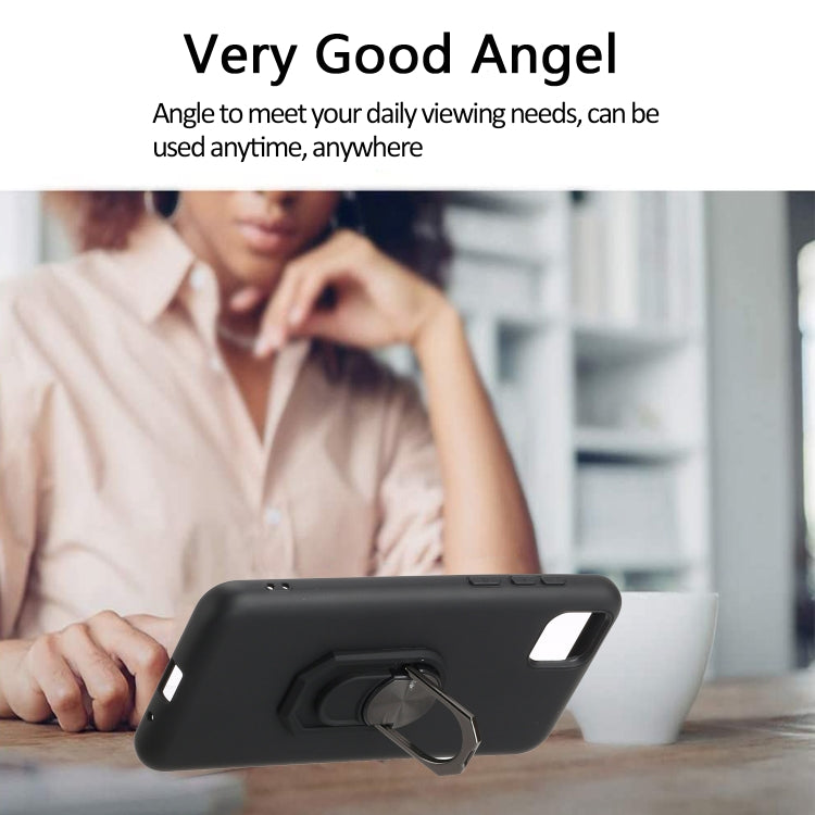 For Huawei Y5p / Honor 9S Black Armor PC + TPU Shockproof Protective Case with Ring Holder(Red)