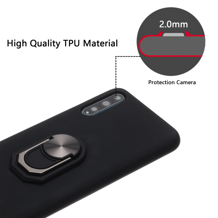 For Huawei Y8p / Enjoy 10s / P Smart S Black Armor PC + TPU Shockproof Protective Case with Ring Holder(Blue)