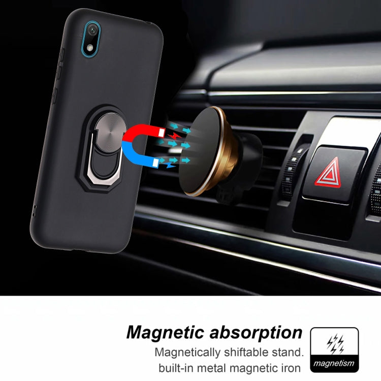 For Huawei Y5 (2019) / Honor 8S Black Armor PC + TPU Shockproof Protective Case with Ring Holder