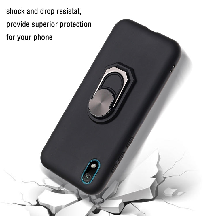 For Huawei Y5 (2019) / Honor 8S Black Armor PC + TPU Shockproof Protective Case with Ring Holder