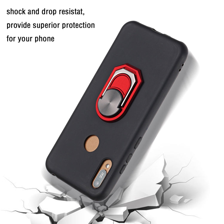 For Huawei Y6 (2019) / Honor 8A Pro / Y6 Prime (2019) Black Armor PC + TPU Shockproof Protective Case with Ring Holder(Red)