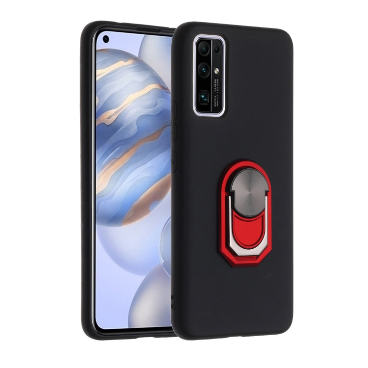 For Huawei Honor 30 Black Armor PC + TPU Shockproof Protective Case with Ring Holder