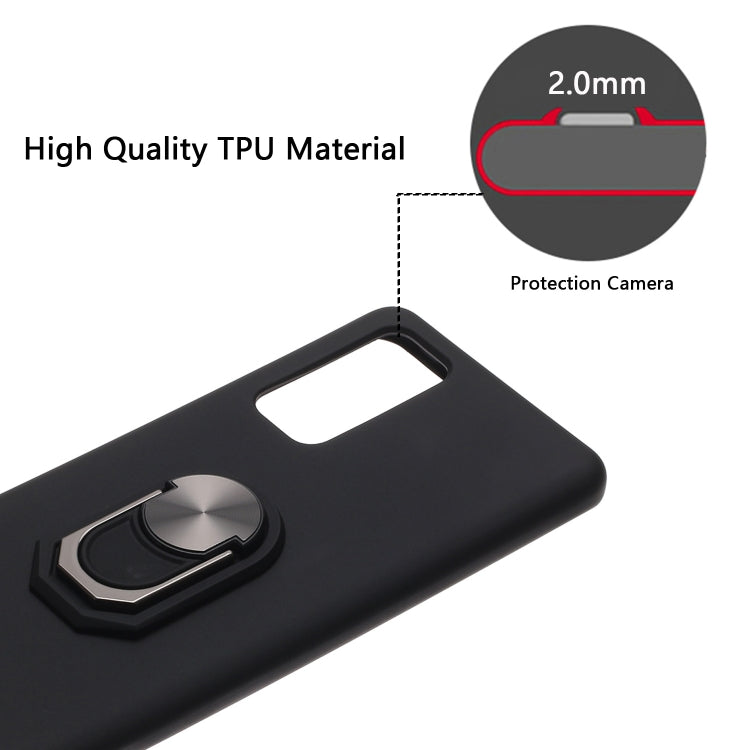 For Huawei Honor 30 Black Armor PC + TPU Shockproof Protective Case with Ring Holder