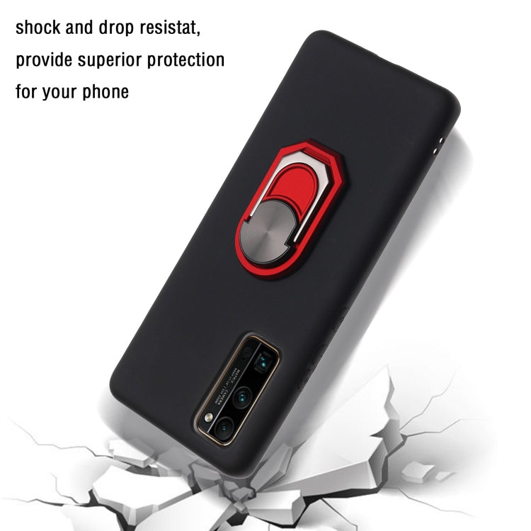 For Huawei Honor 30 Pro Black Armor PC + TPU Shockproof Protective Case with Ring Holder
