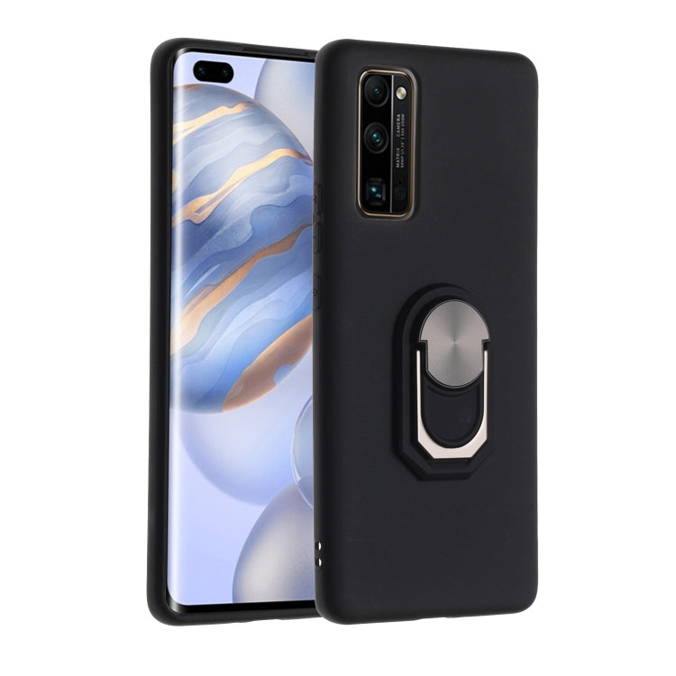 For Huawei Honor 30 Pro Black Armor PC + TPU Shockproof Protective Case with Ring Holder