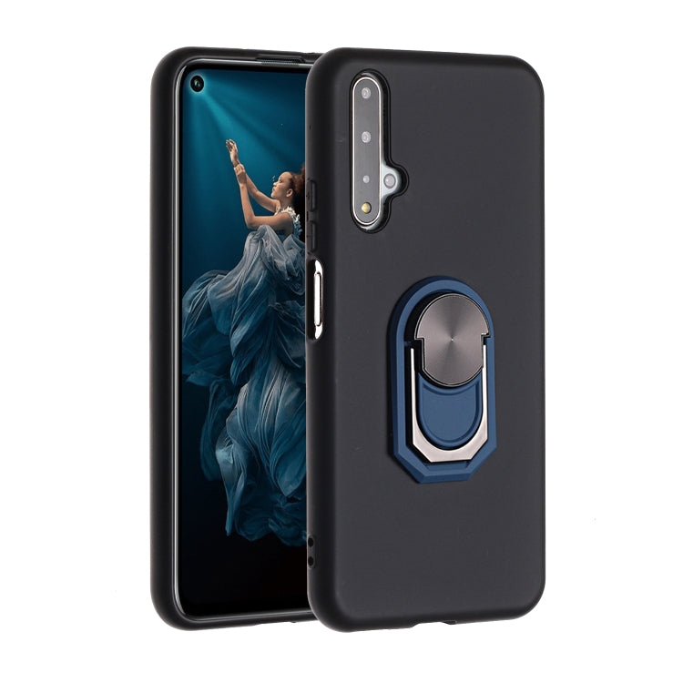 For Huawei Honor 20 / Honor 20S / nova 5T Black Armor PC + TPU Shockproof Protective Case with Ring Holder