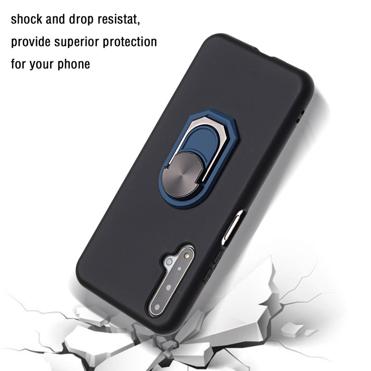 For Huawei Honor 20 / Honor 20S / nova 5T Black Armor PC + TPU Shockproof Protective Case with Ring Holder