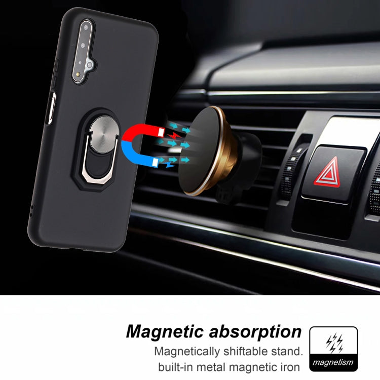 For Huawei Honor 20 / Honor 20S / nova 5T Black Armor PC + TPU Shockproof Protective Case with Ring Holder