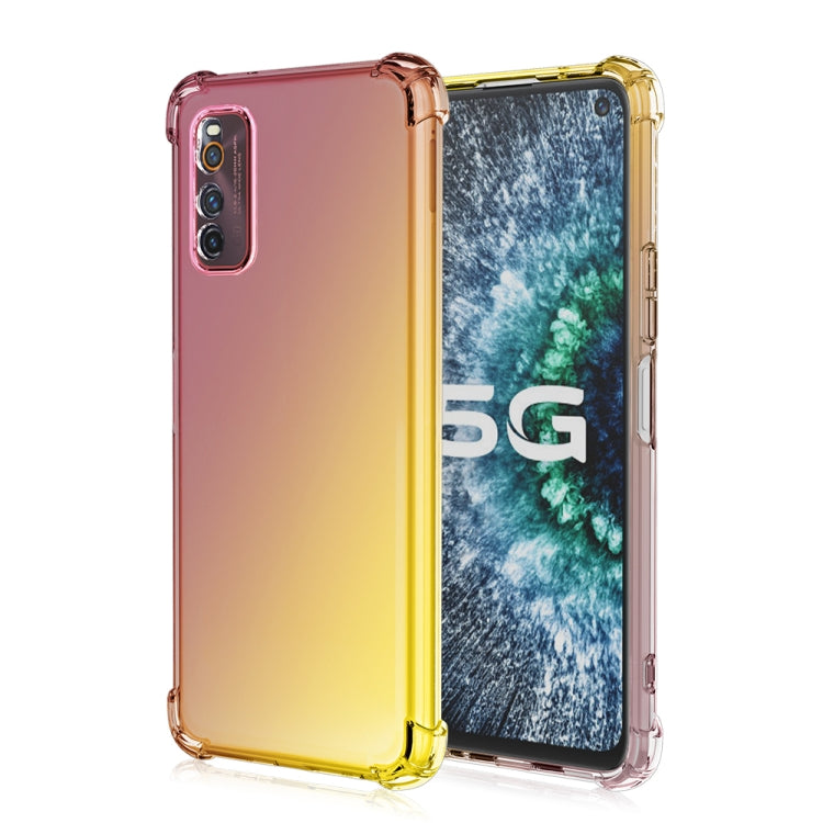 For Vivo iQOO Neo3 5G Four-Corner Airbag Shockproof Gradient Color Clear TPU Case
