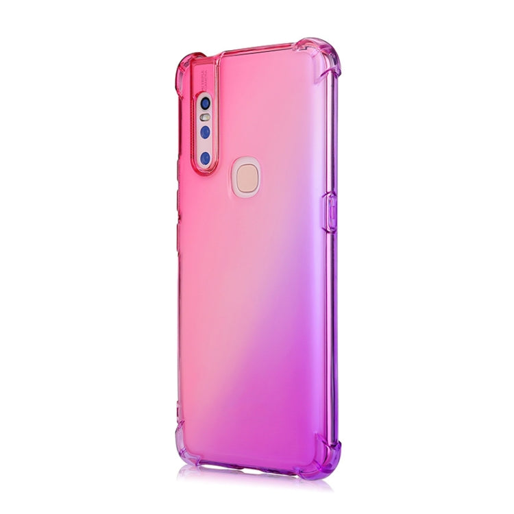 For Vivo S1 / V15 Four-Corner Airbag Shockproof Gradient Color Clear TPU Case
