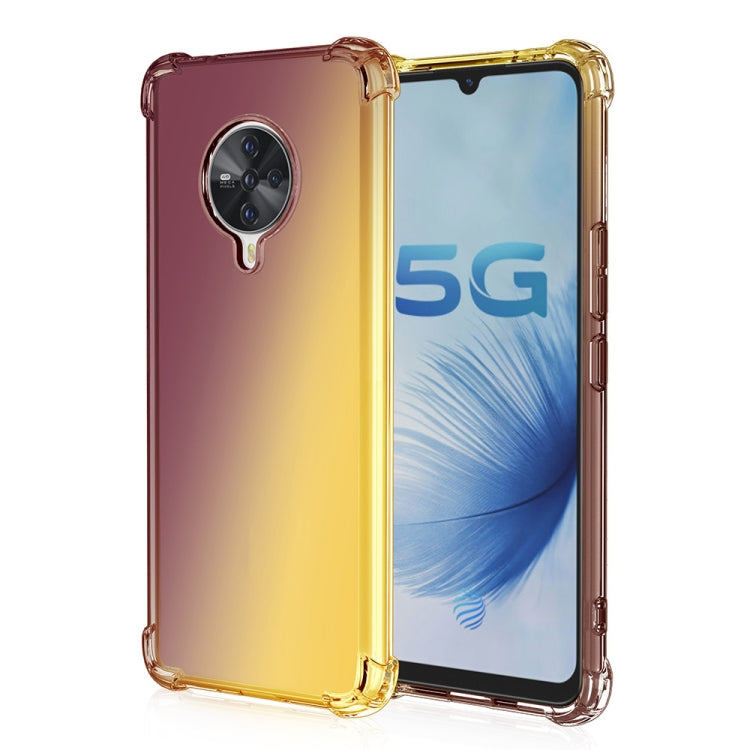 For Vivo S6 5G Four-Corner Airbag Shockproof Gradient Color Clear TPU Case