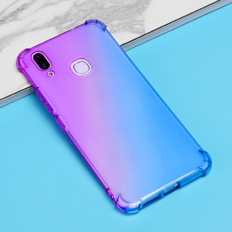 For Vivo X21 Four-Corner Airbag Shockproof Gradient Color Clear TPU Case