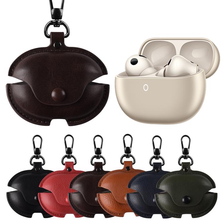For Huawei FreeBuds Pro 5 / 4 / 3 Business Leather Earphone Protective Case with Hook