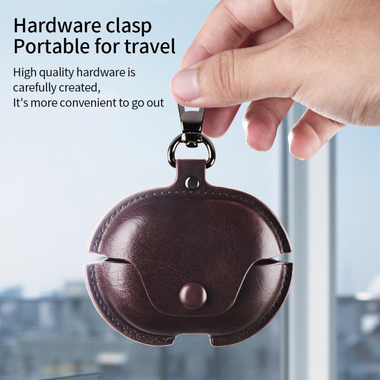 For Huawei FreeBuds Pro 5 / 4 / 3 Business Leather Earphone Protective Case with Hook