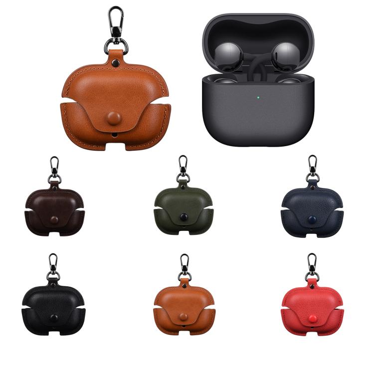 For Huawei FreeClip 2 Business Leather Earphone Protective Case with Hook