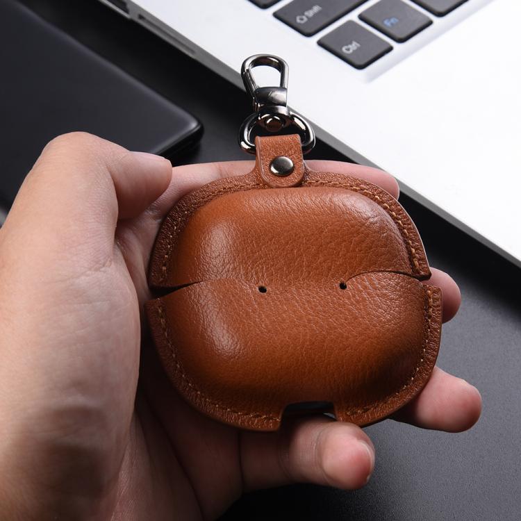 For Huawei FreeClip 2 Business Leather Earphone Protective Case with Hook