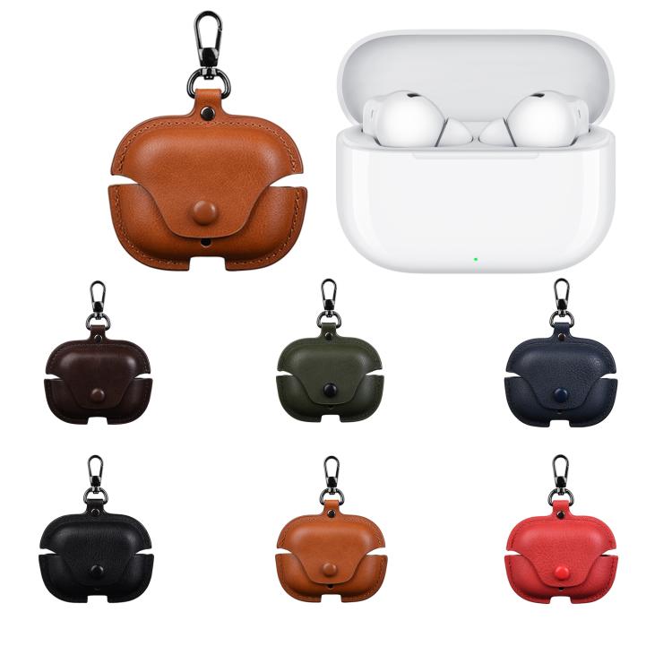 For Huawei FreeBuds SE 4 ANC Business Leather Earphone Protective Case with Hook