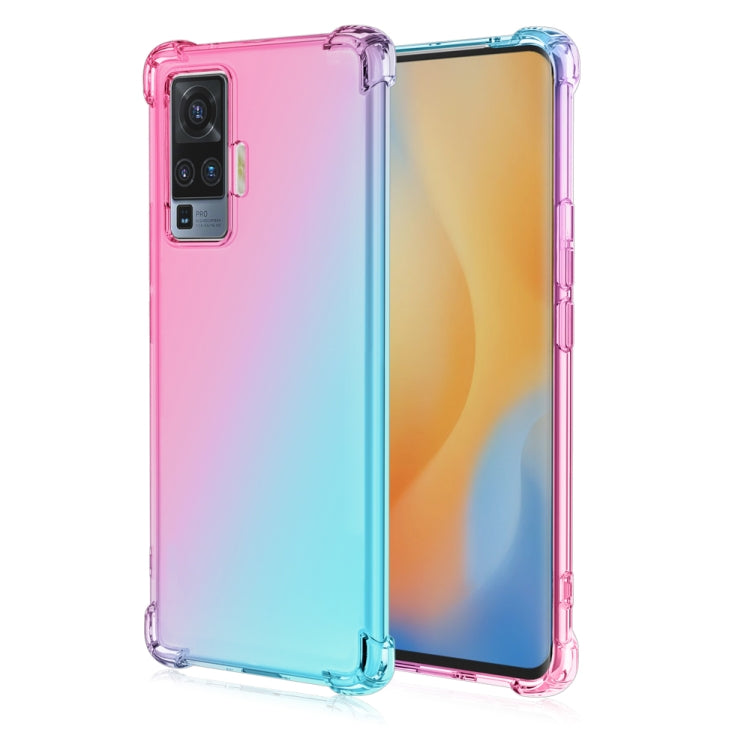 For Vivo X50 Pro Four-Corner Airbag Shockproof Gradient Color Clear TPU Case