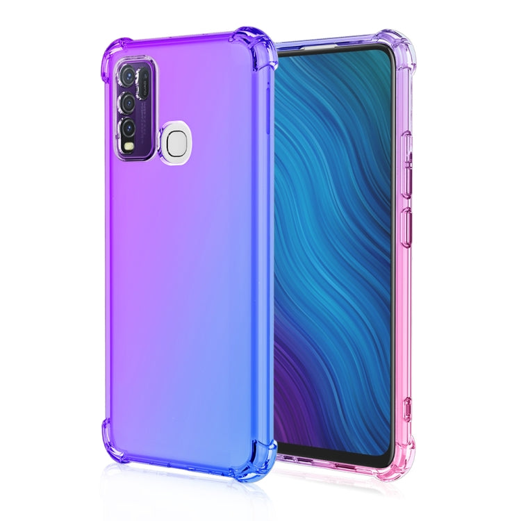 For Vivo Y50 Four-Corner Airbag Shockproof Gradient Color Clear TPU Case