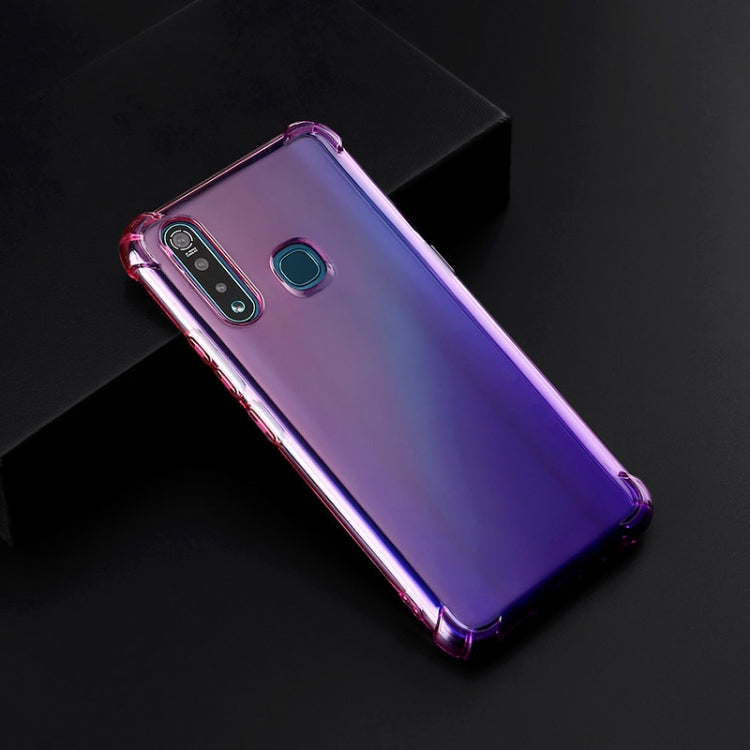 For Vivo Z5x Four-Corner Airbag Shockproof Gradient Color Clear TPU Case