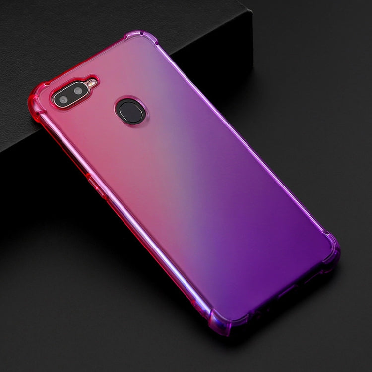 For Oppo A7x / F9 Four-Corner Airbag Shockproof Gradient Color Clear TPU Case
