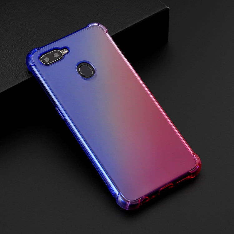 For Oppo A7x / F9 Four-Corner Airbag Shockproof Gradient Color Clear TPU Case