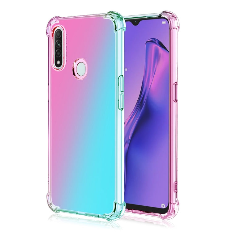 For Oppo A8 / A31 Four-Corner Airbag Shockproof Gradient Color Clear TPU Case