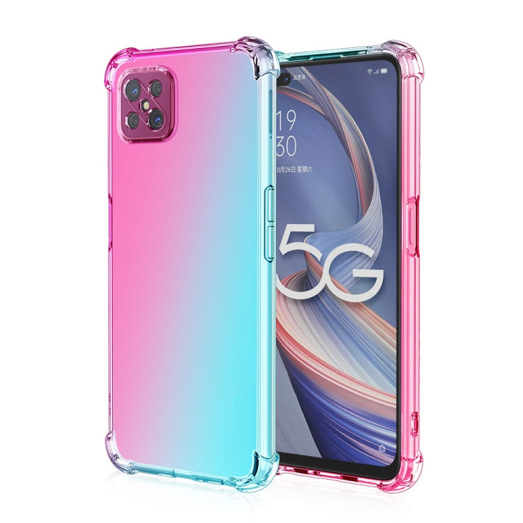 For Oppo A92s Four-Corner Airbag Shockproof Gradient Color Clear TPU Case