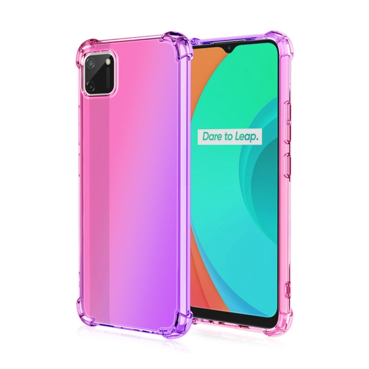 For Oppo Realme C11 Four-Corner Airbag Shockproof Gradient Color Clear TPU Case