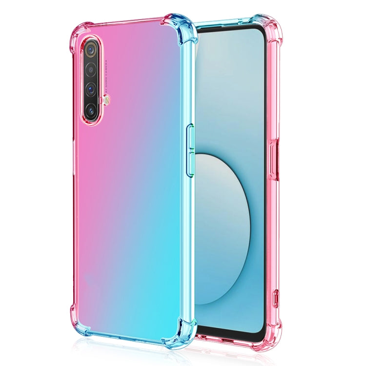 For Oppo Realme X50 Four-Corner Airbag Shockproof Gradient Color Clear TPU Case
