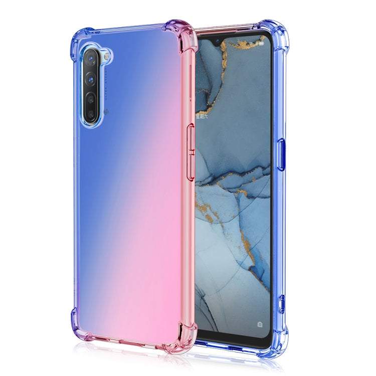 For Oppo Reno3 Four-Corner Airbag Shockproof Gradient Color Clear TPU Case